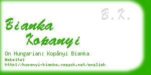 bianka kopanyi business card